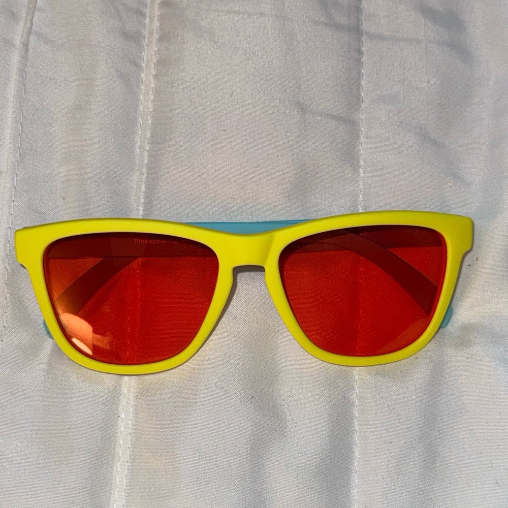 Yellow Sunglasses with Red Lenses